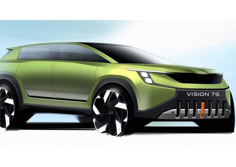 [FOTO] Škoda objavila prve skice vanjskog izgleda koncepta VISION 7S: Snažan i prostran električni SUV prima do sedam osoba