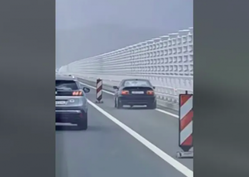 Vozača BMW-a koji je vozio zaustavnim trakom Pelješkog mosta pronašla policija. Evo koliku je kaznu dobio