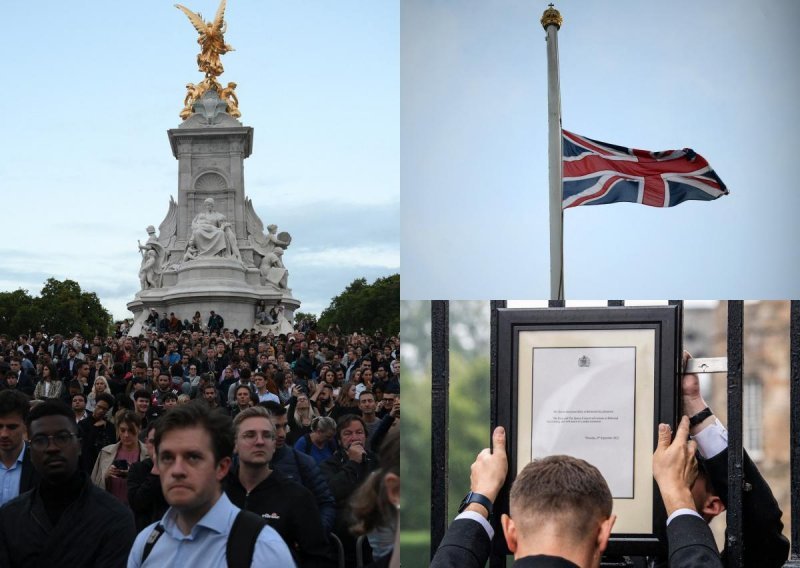 [FOTO] Zastava je na pola koplja, a ispred Buckinghamske palače okupilo se mnoštvo