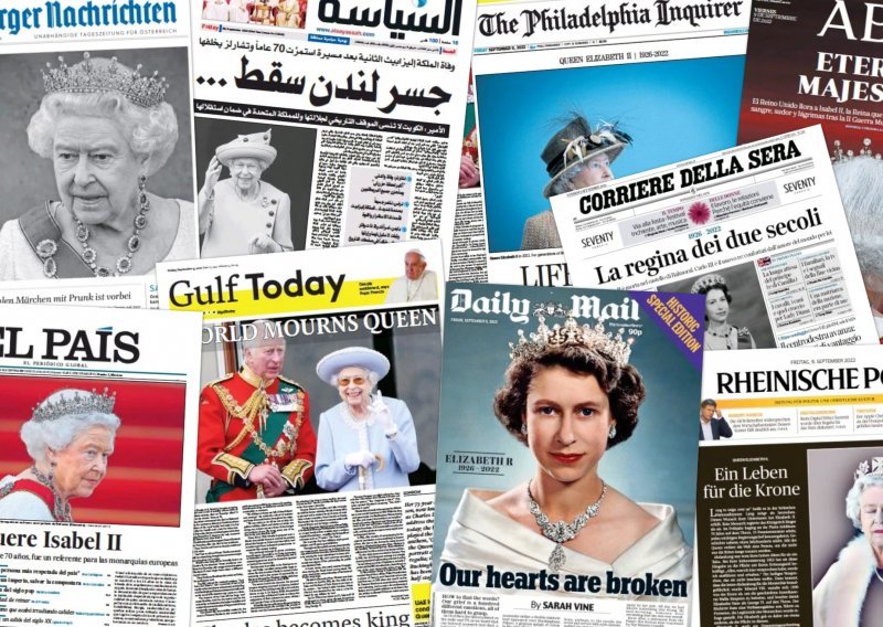 Pogledajte kako su naslovnice novina diljem svijeta izvijestile o smrti kraljice Elizabete