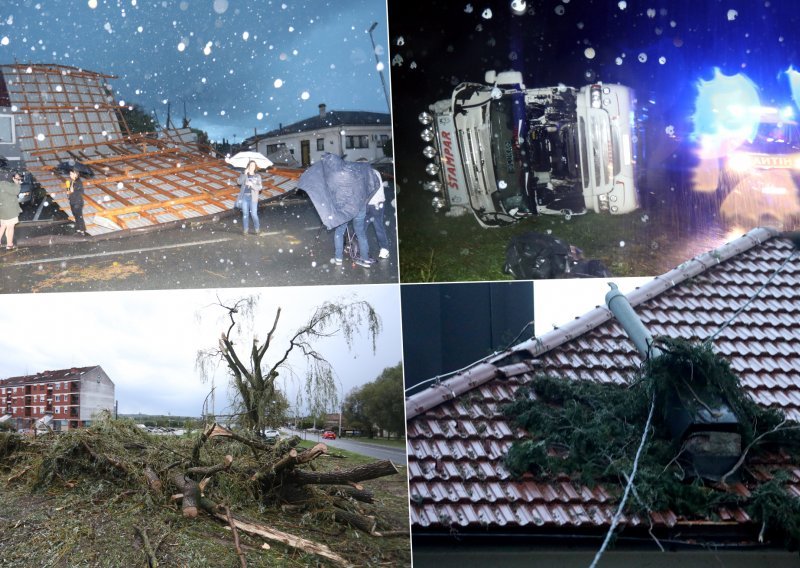 [FOTO/VIDEO] Ogromne štete od nevremena, kiša i dalje stvara probleme: Čovjek pao s krova, vatrogascima stigla pomoć iz okolnih gradova