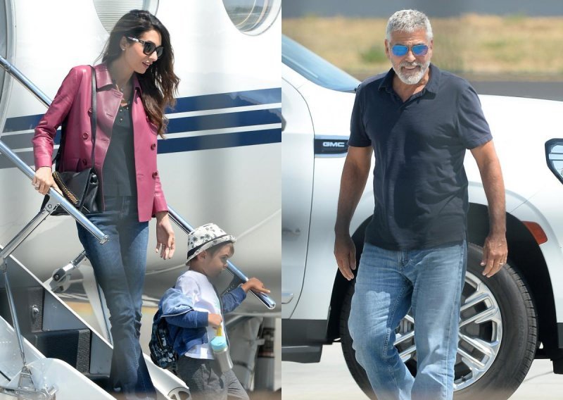 [FOTO] Privatnim avionom Amal i George Clooney s blizancima stigli u Los Angeles