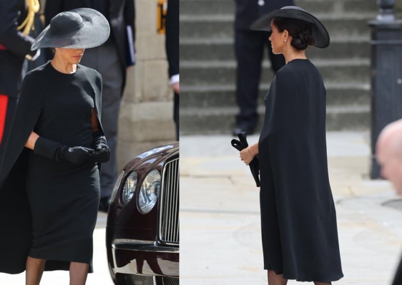 Očarala elegancijom: Haljina neobičnog kroja Meghan Markle za ispraćaj kraljice Elizabete, mnogo je više od same odjeće