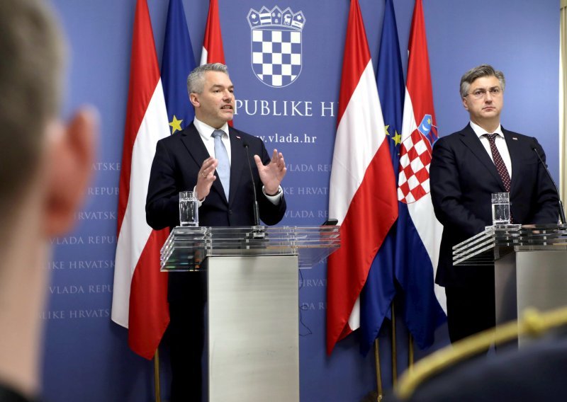 [FOTO] Austrijski kancelar Nehammer nakon sastanka s Plenkovićem jasno poručio: 'Podržat ćemo pridruživanje Hrvatske Schengenu!'