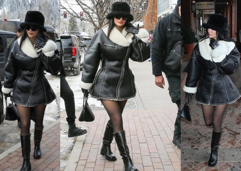 Dosta hrabro: Ima sjajne čizme i još bolju jaknu, ali stajling Kylie Jenner pažnju je privukao nečim sasvim drugim