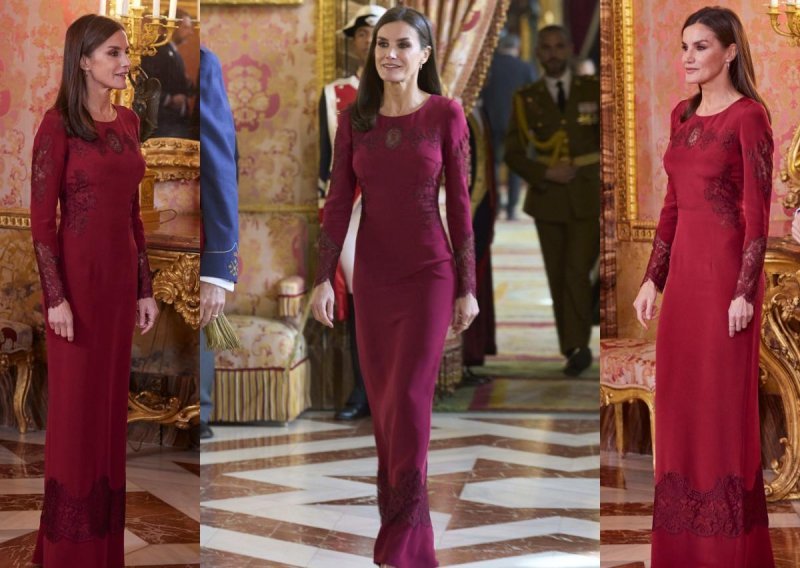 Elegantna crvena haljina koja ističe figuru odličan je izbor za kraljicu Letiziju