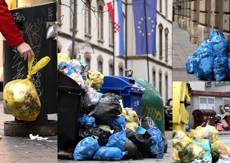 [FOTO] Pogledajte kako izgleda Zagreb trećeg dana štrajka radnika Čistoće, smeće se nezaustavljivo gomila