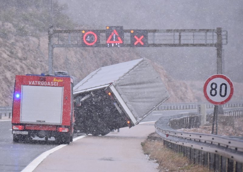 Jak vjetar otežava promet na dionicama A1 i A6