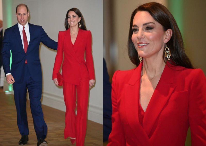 Princeza u crvenom: Kate Middleton u odijelu omiljenog brenda nikoga nije ostavila ravnodušnim