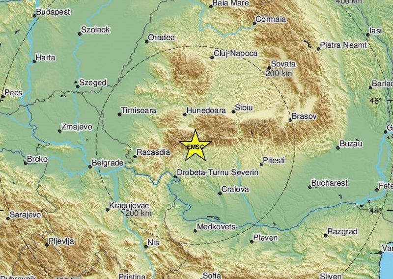 Potres magnitude 5,7 po Richteru pogodio Rumunjsku