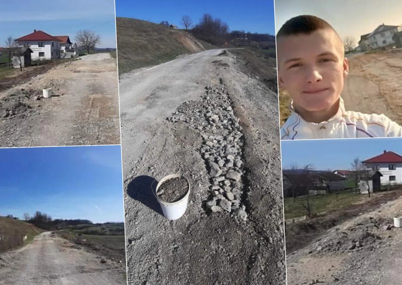 Nevjerojatna priča iz BiH: 15-godišnjak sam krpa rupe na cesti prema granici s Hrvatskom! 'Vozite sporije da me ne udarite'