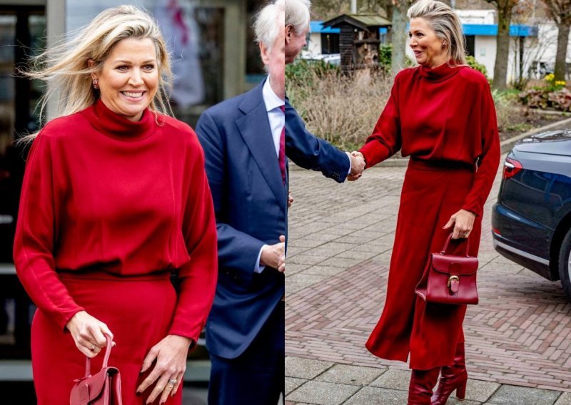 Dama u crvenom: Kraljica Maxima ima haljinu nosivu cijele godine, a kombinira je s hit čizmama sezone