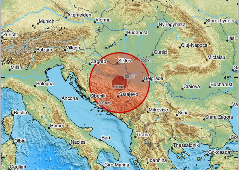 Potres magnitude 4,1 uzdrmao Bosnu i Hercegovinu, osjetio se i u Hrvatskoj
