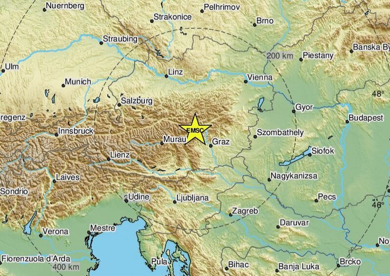 Lagani potres jačine 3 stupnja pogodio Austriju