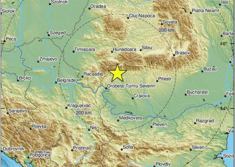 Snažan potres uz granicu Rumunjske i Srbije