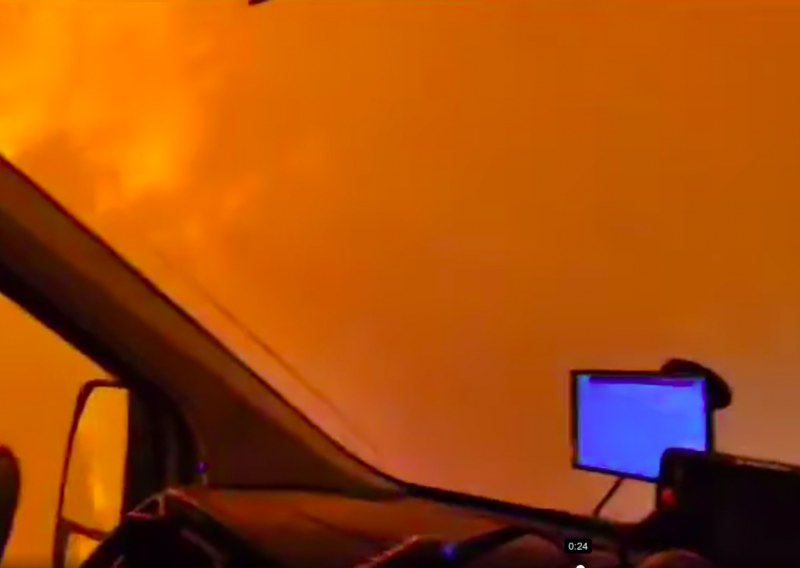 Hitna pomoć objavila snimku vožnje kroz požar kod Šibenika