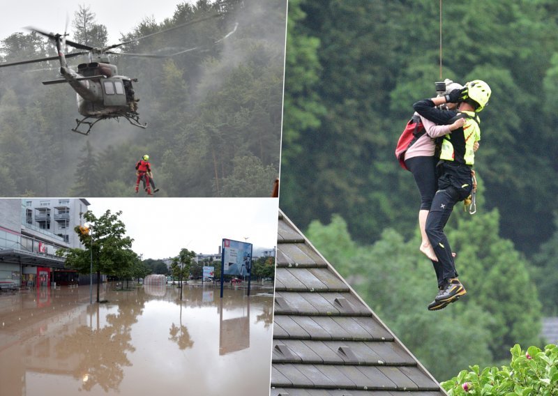 Drama u Sloveniji: Helikopterom izvlače ljude iz podivljale vodene bujice
