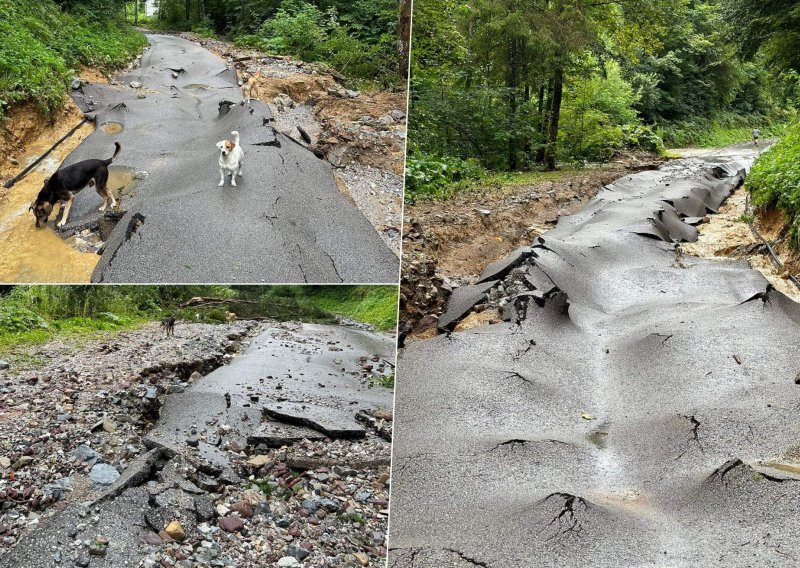 Jezivi prizori: Cesta se zgužvala poput papira, proklizali asfalt smrvljen u komadiće