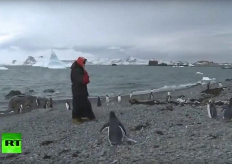 Patrijarh Kiril izveo show, na Antarktici šetao s pingvinima