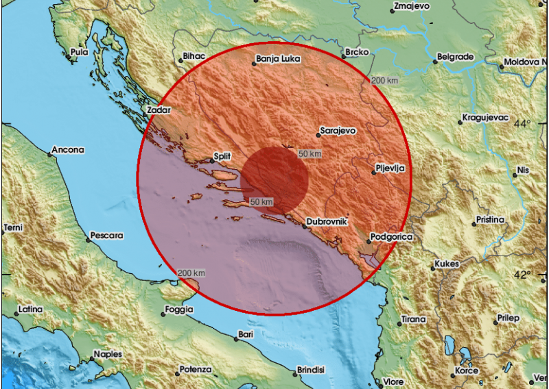 Snažan potres zatresao Dalmaciju, epicentar blizu Metkovića!