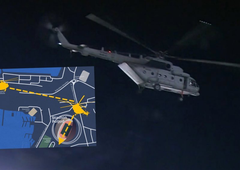 U trenutku preleta nad Poljudom, helikopter nije bio na hitnom medicinskom letu