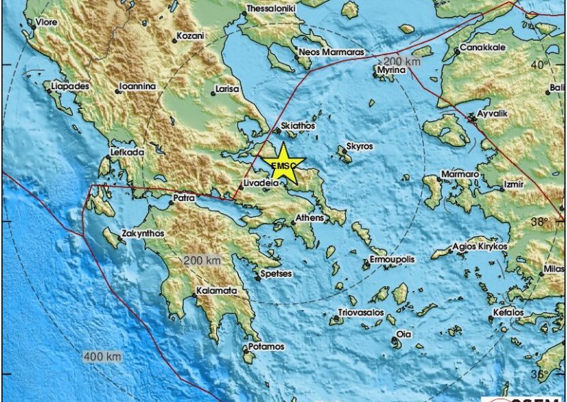 Jak potres magnitude 5,3 po Richteru pogodio je jug Grčke