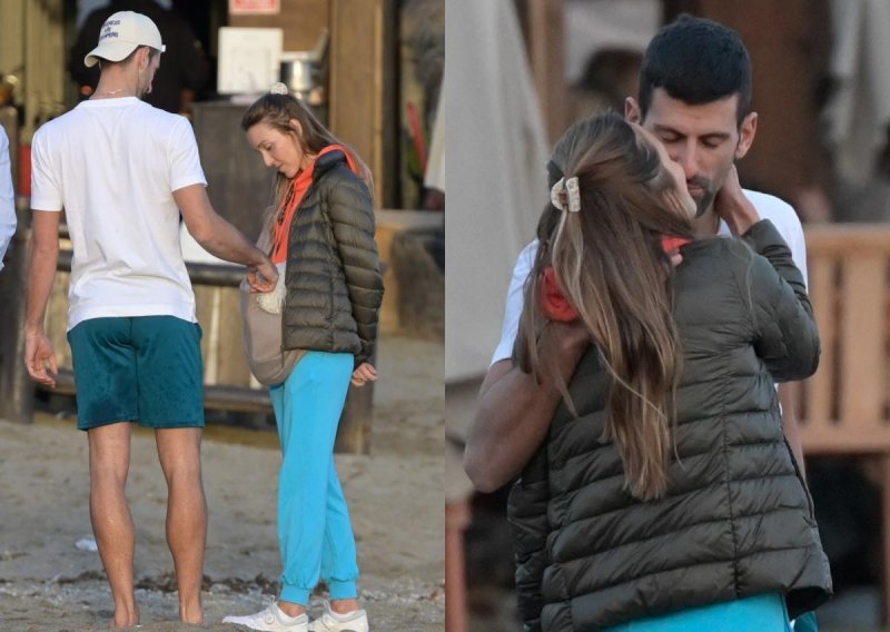 Zaljubljeni kao prvog dana: Novak i Jelena snimljeni u trenucima nježnosti na plaži