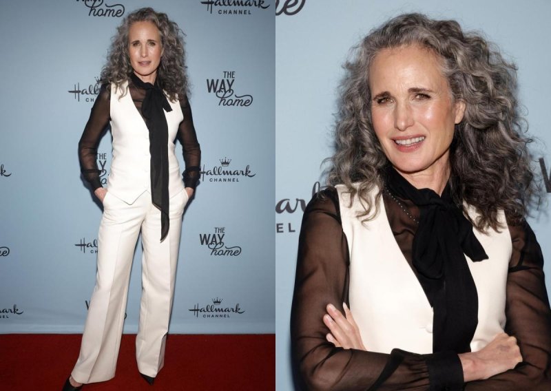 Blista u 65-oj: Andie MacDowell plijenila elegancijom u crno-bijelom stajlingu