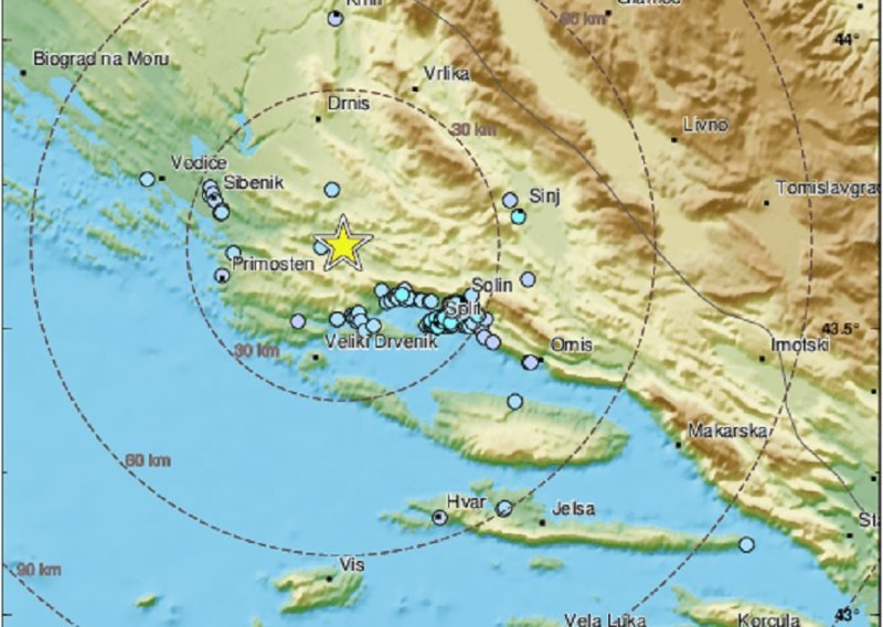 Snažan potres stresao Split, seizmološki zavod potvrdio: Epicentar kod Čiova