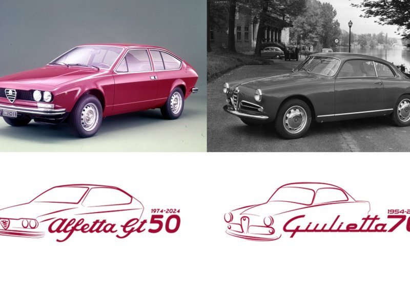 Alfa Romeo Alfetta GT i Giulietta slave 50., odnosno 70. rodjendan: Dva nova logotipa 'Made at the Centro Stile'