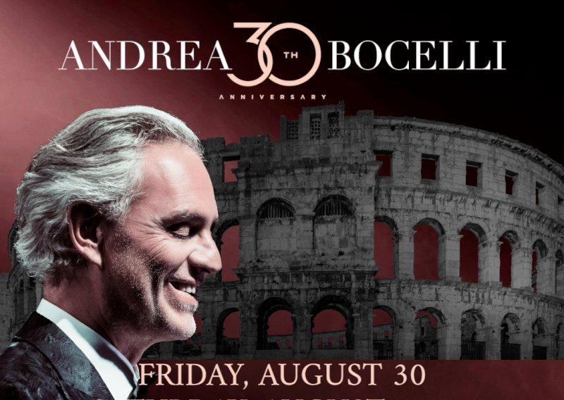 Zbog iznimnog odaziva publike Andrea Bocelli najavio još jedan koncert u pulskoj Areni