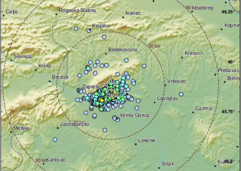 Zagrepčane probudio potres tijekom noći