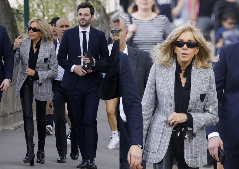 Prva dama na ulicama Pariza: Kožne tajice dominirale stajlingom Brigitte Macron