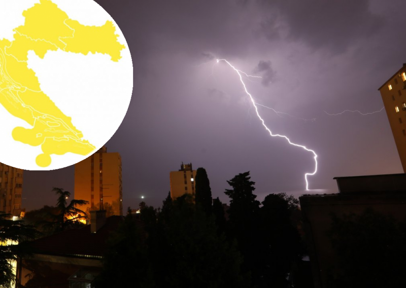 Za cijelu Hrvatsku izdan meteoalarm, dolazi grmljavinsko nevrijeme