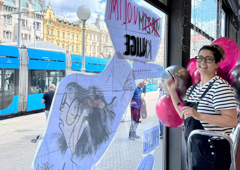 Autorica slikovnice 'Mrzim/volim knjige' oslikala izlog knjižare Ljevak na Trgu