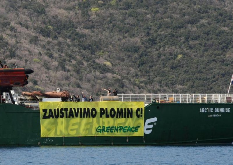 Environmentalists protest against coal-fired Plomin power plant