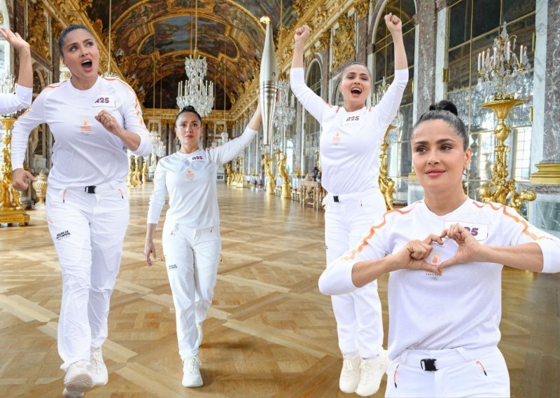 Kakva čast: Salma Hayek ponijela olimpijsku baklju do Versaillesa