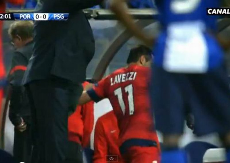 Lavezzi podivljao zbog zamjene nakon sedam minuta igre