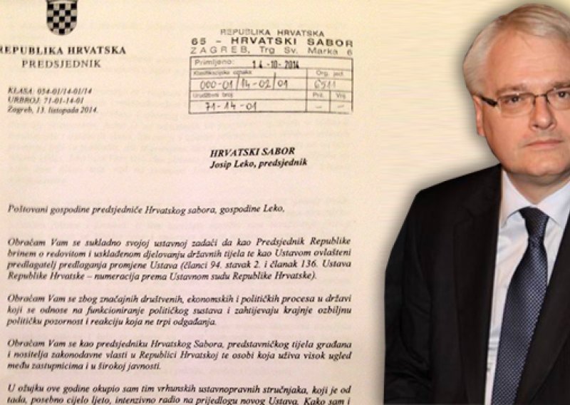 Pročitajte pismo predsjednika Josipovića šefu Sabora Leki