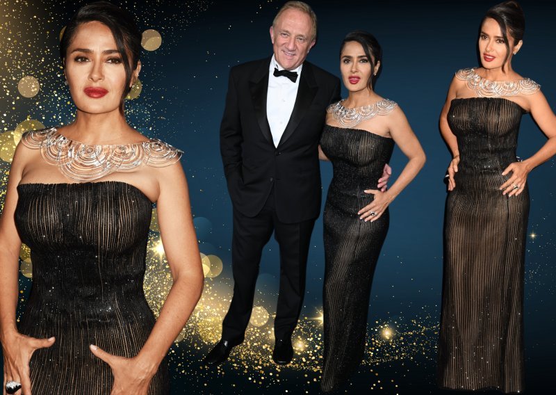 Kad je Salma Hayek stigla u ovoj haljini, nitko nije mogao skinuti pogled s nje, a posebno on