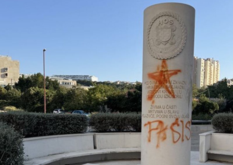 U Splitu osvanula petokraka na spomeniku HOS-u, išaran i mural irskom dragovoljcu