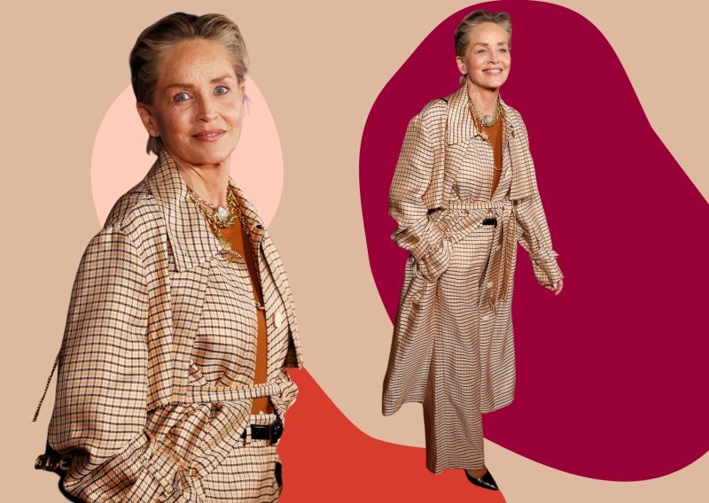 U kariranom uzorku od glave do pete: Sharon Stone zna kako privući pozornost