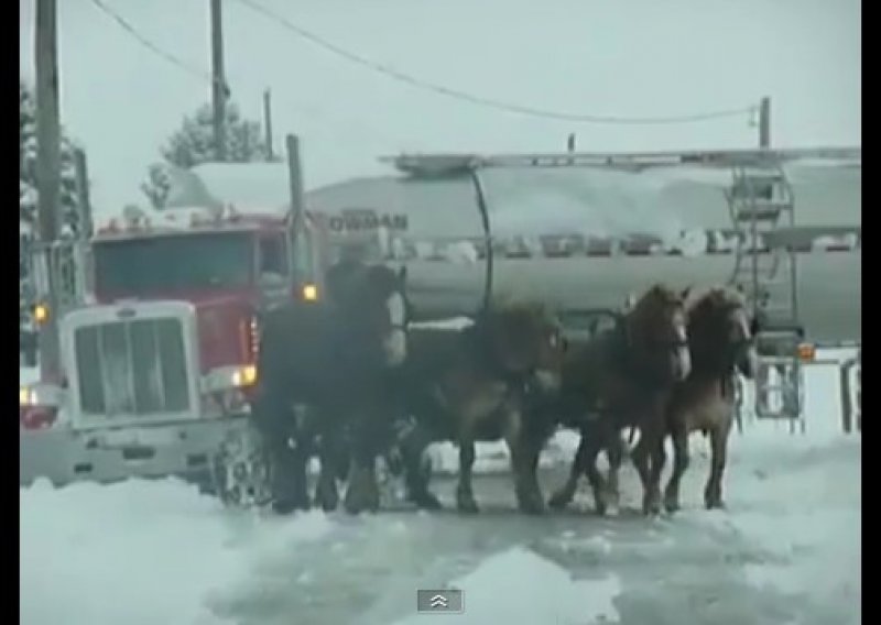 Amiš konjima izvukao kamion iz snijega