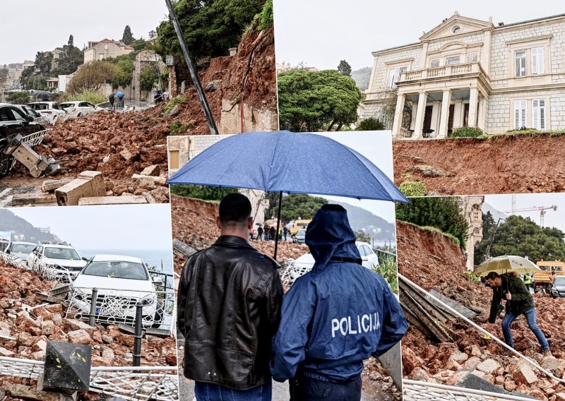 Drama u Dubrovniku nakon odrona: Automobili uništeni pod kamenjem, zakrčena cesta
