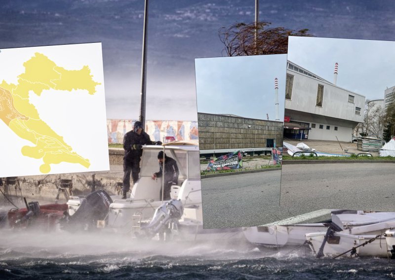Vrijeme je danas opasno: Jak vjetar baca stvari po Zagrebu, bura će biti orkanska