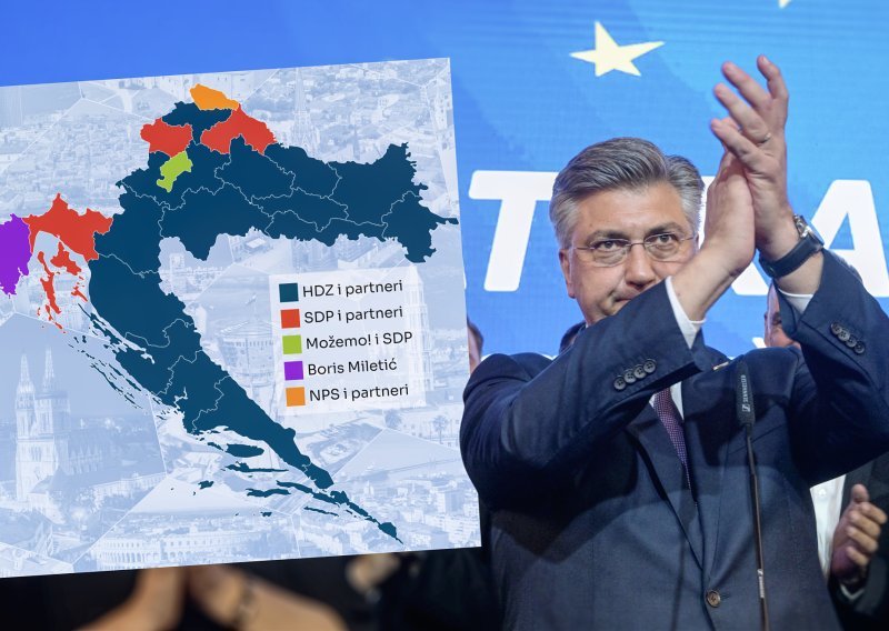 Evo kako nakon izbora izgleda karta Hrvatske
