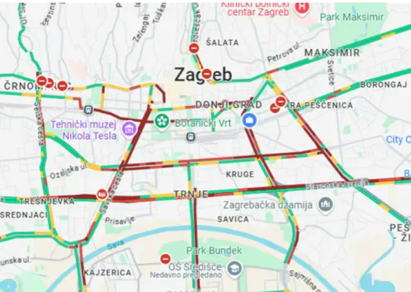 Prometni kolaps u Zagrebu: Posvuda crveno i gužve!