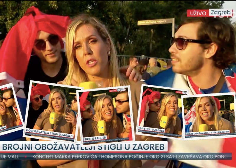 U javljanju uživo novinarku RTL-a pokušali poljubiti Thompsonovi fanovi, pogledajte kako se snašla