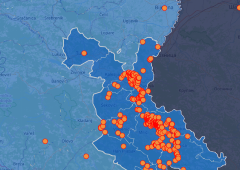 Pogledajte interaktivnu kartu koja najbolje prikazuje razmjere genocida u istočnoj Bosni