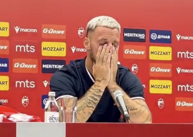 Pogledajte kako se Arnautović rasplakao na predstavljanju u Zvezdi. 'Ma, nemoj to...'